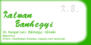 kalman banhegyi business card